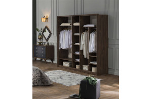 Пятистворчатый распашной шкаф для одежды и белья с зеркалом в спальню Алегро ALEG-33