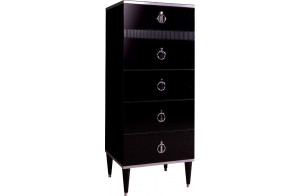 Комод узкий для белья с планкой Rimini Solo РМКМ-2 (s) (черный) Комод узкий для белья с планкой Rimini Solo РМКМ-2 (s) (черный)