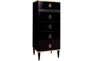 Комод узкий для белья с планкой Rimini Solo РМКМ-2 (s) (черный) Комод узкий для белья с планкой Rimini Solo РМКМ-2 (s) (черный)