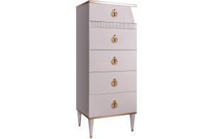 Комод узкий для белья с планкой Rimini Solo РМКМ-2 (s) (слоновая кость) Комод узкий для белья с планкой Rimini Solo РМКМ-2 (s) (слоновая кость)